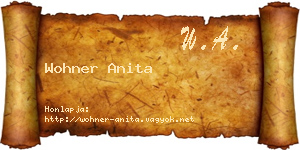 Wohner Anita névjegykártya