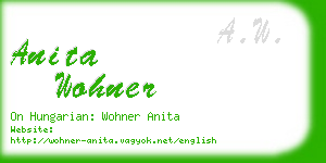 anita wohner business card